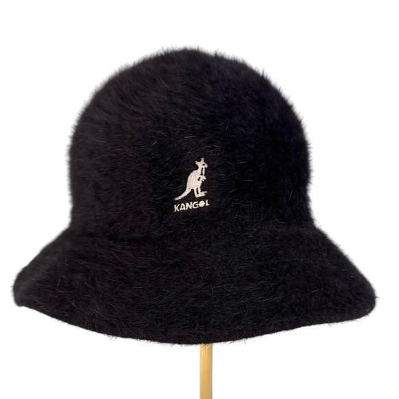 Vintage Kangol Furgora Bucket Hat Black Adult 25" Small Real Fur Angora Hip Hop - Picture 1 of 8